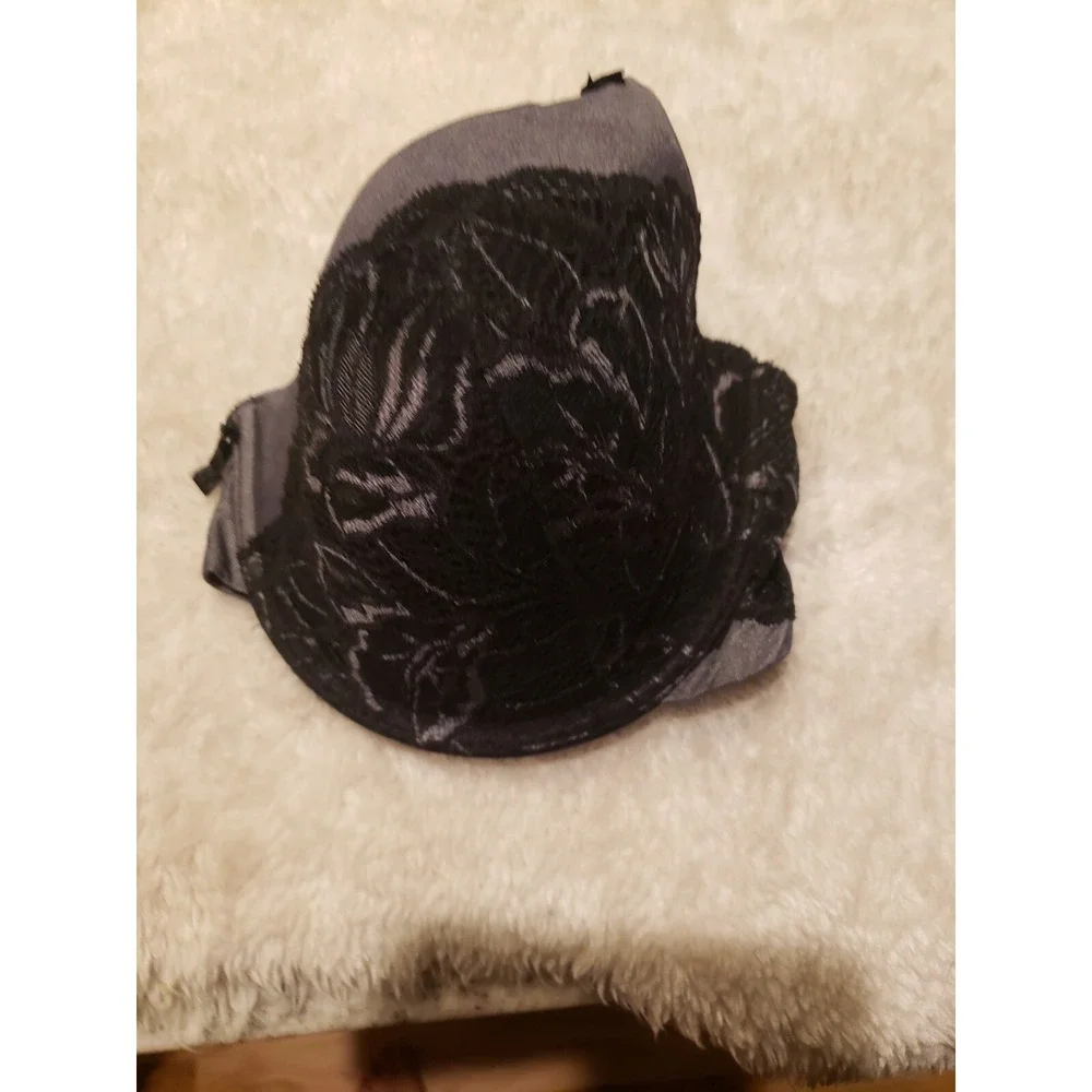 Sz 42 C Bali Women Desire Lace Foam Underwire T-Shirt Bra Style 6542 Black &Gray